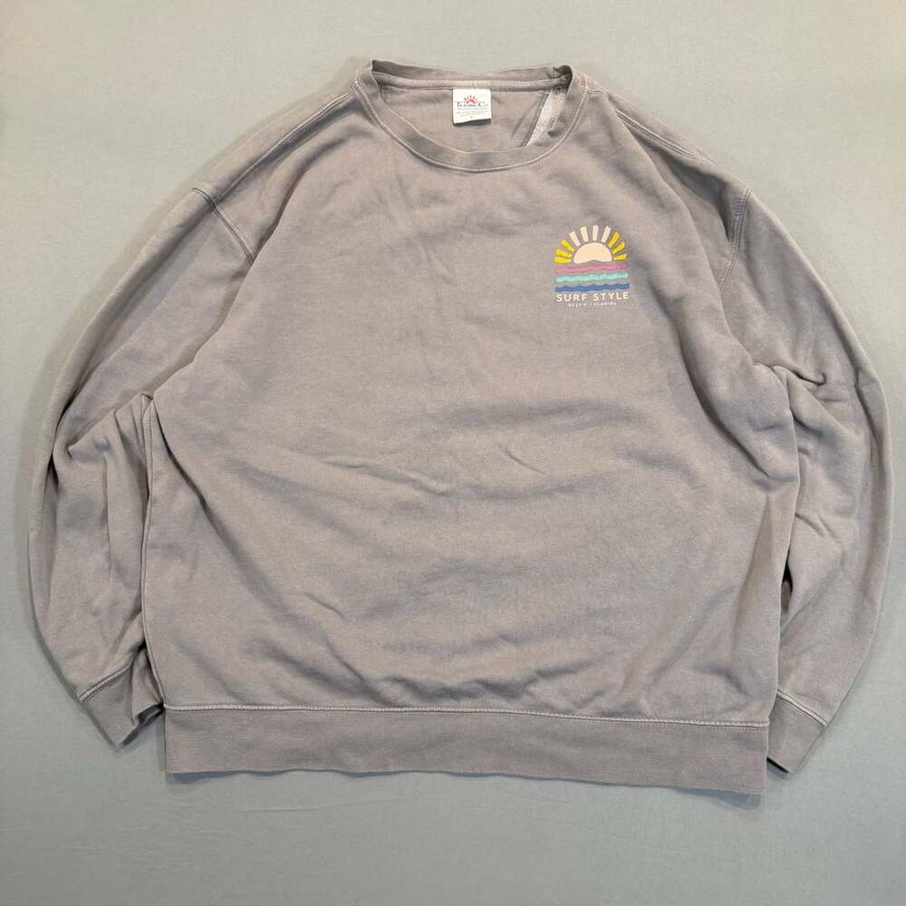 Trading Co. Beach Outfitters Surf Style Sweatshirt Size L Grey Destin Florida